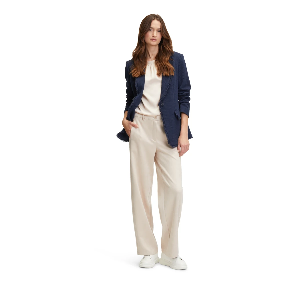 Betty & Co Fringe Business Blazer Blue Dames