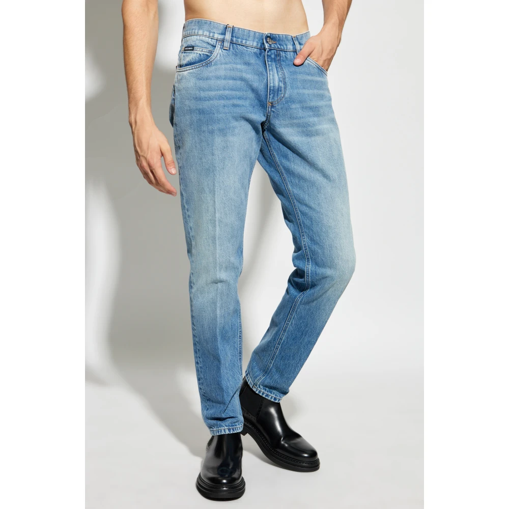 Dolce & Gabbana Jeans met logo Blue Heren