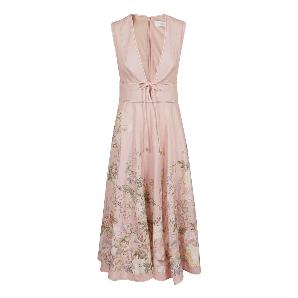 Zimmermann Roze & Paarse Waverly Midi Jurk Multicolor Dames