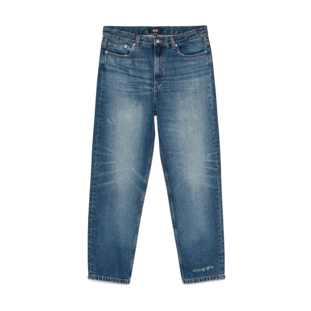 Indigo Blå Ripped Jeans med Klassisk Stil