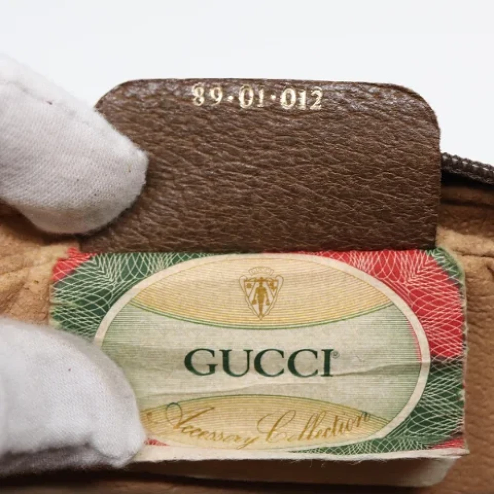 Gucci Vintage Pre-owned Canvas clutches Beige Dames