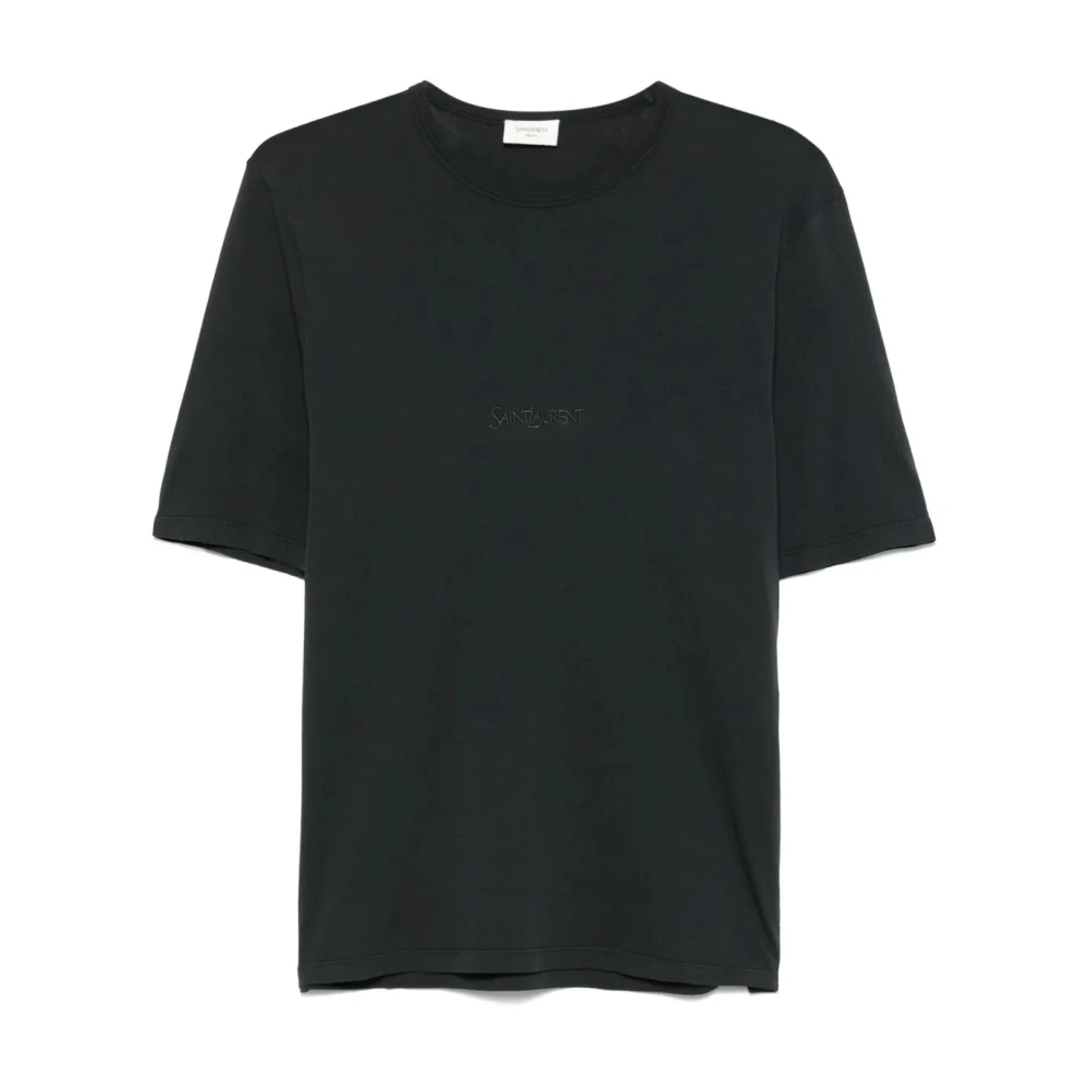 Saint Laurent T-shirt met korte mouwen en ronde hals Black Heren