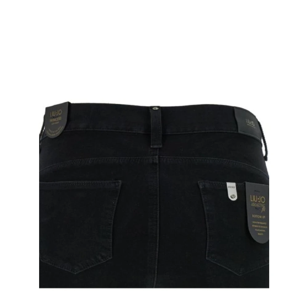 Liu Jo Hoge Taille Prinses Crop Flare Jeans Black Dames