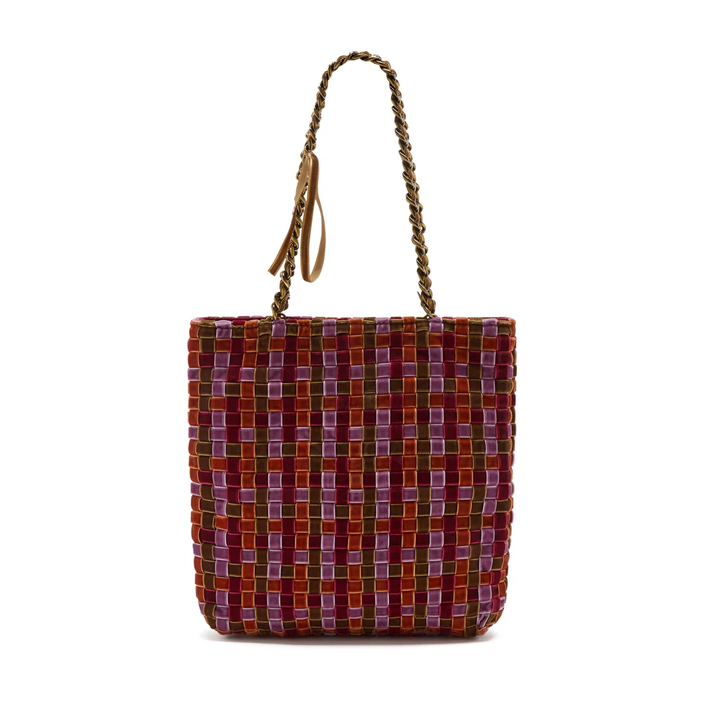 Maliparmi Velvet Schoudertas met Multicolor Spel Red Dames