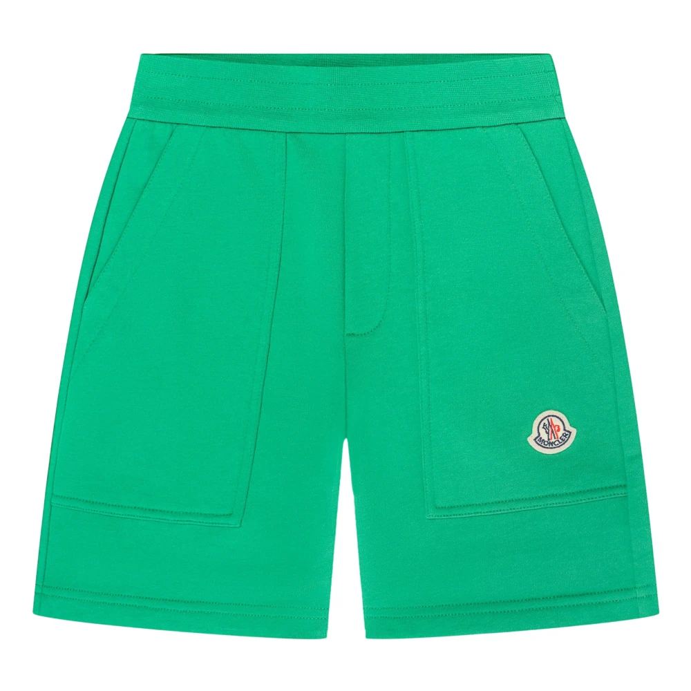 Moncler Boys Green Shorts, 12 Y, Logo Shorts