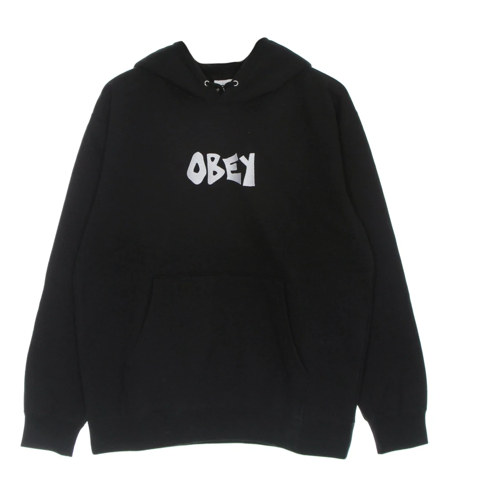 Obey Zwarte Fleece Hoodie met Kangoeroezak Black Heren