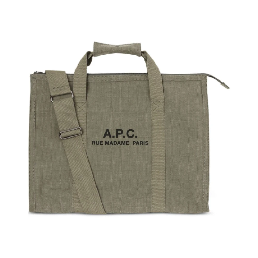 A.p.c. Khaki Groene Canvas Schoudertas Brown Heren