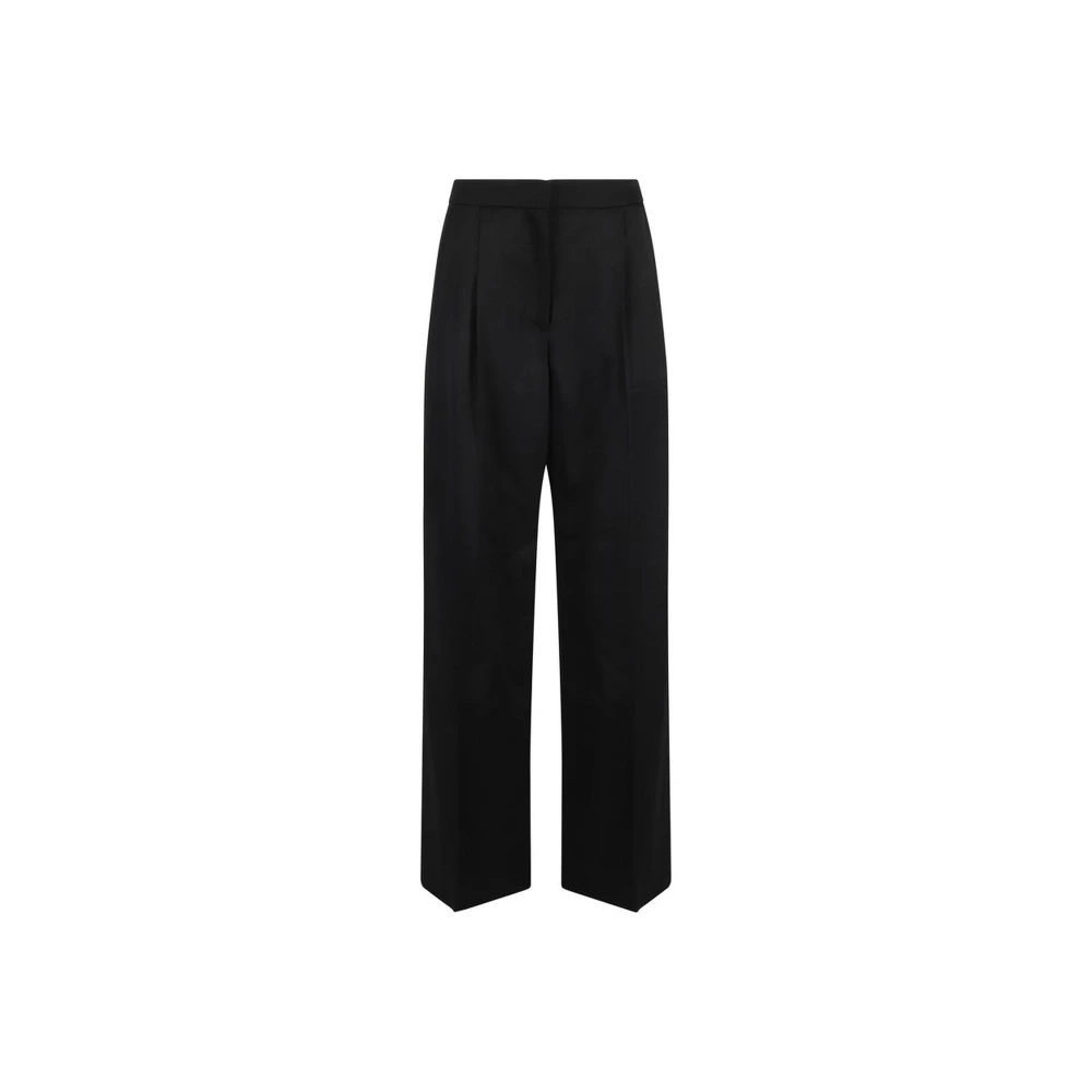Givenchy Wijde wollen broek met knoop Black Dames