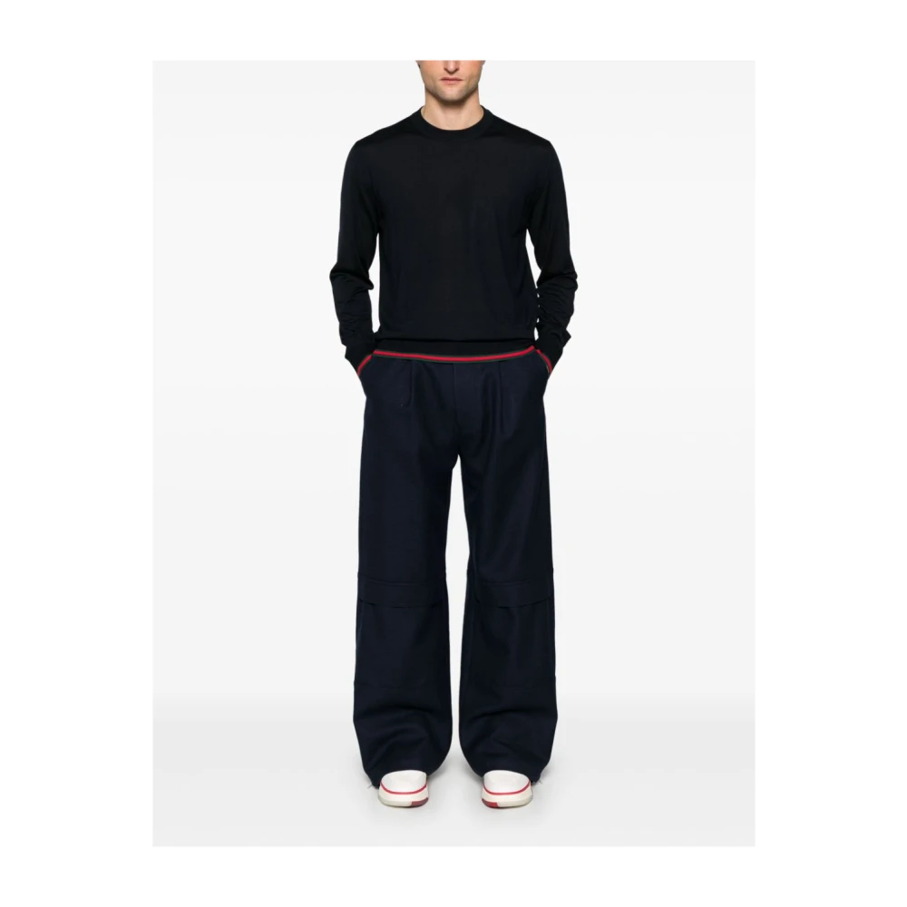 Gucci Donkerblauwe Wollen Gebreide Trui Blue Heren
