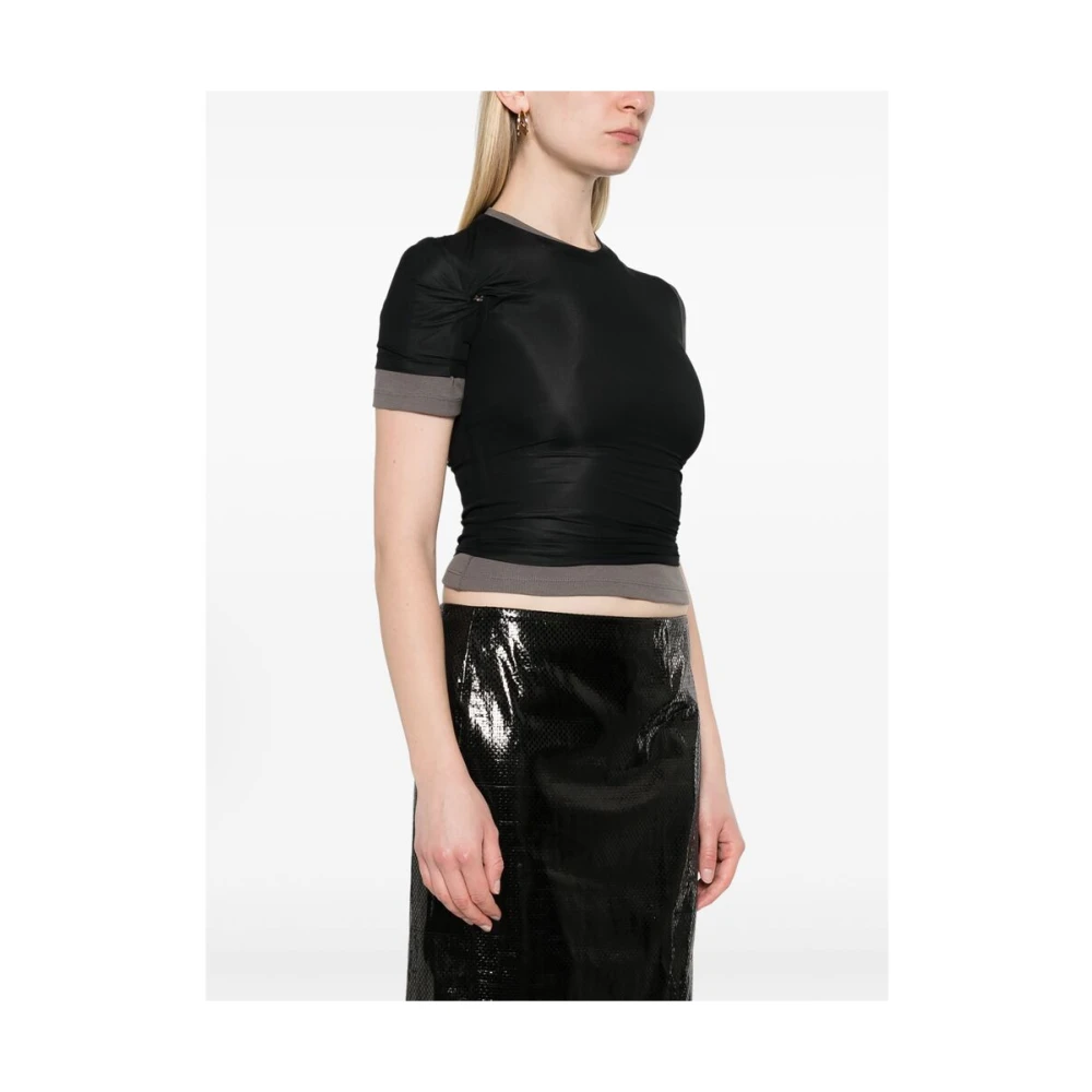 Christopher Esber Zwart Laagjes Twist Detail T-shirt Black Dames