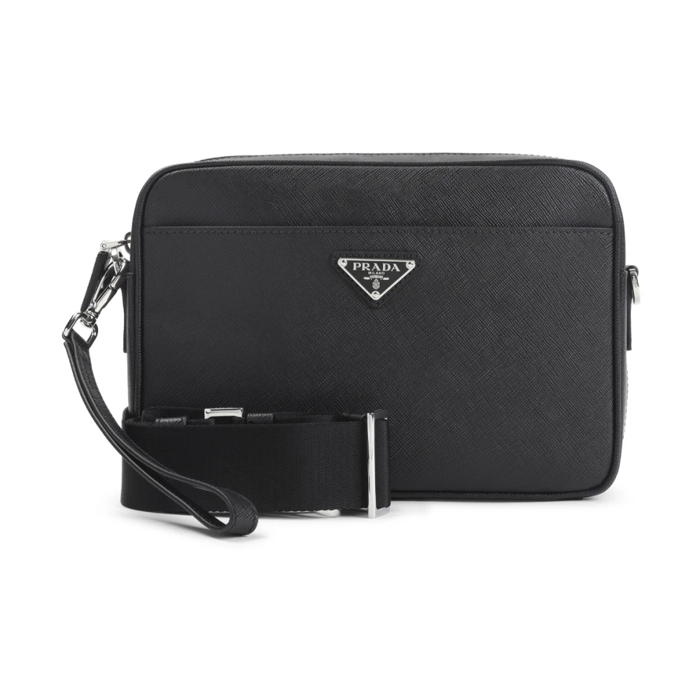 Prada Men's Black Shoulder Bag Logo - Image 4