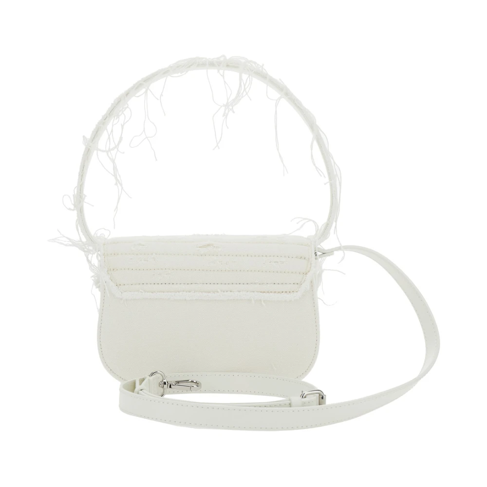 Diesel Witte schoudertas met ovaal D-logo White Dames