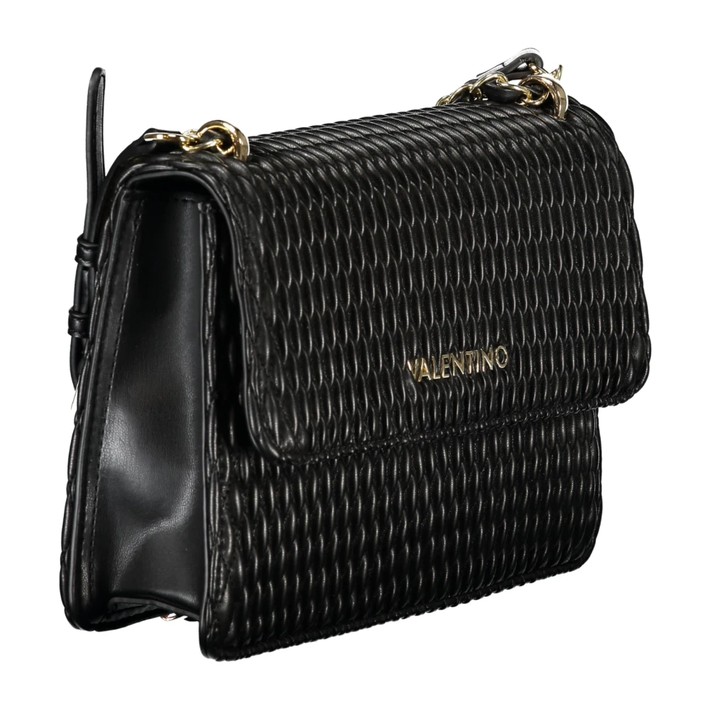 Valentino by Mario Valentino Zwarte Crossbody Kettingtas met Rits Black Dames