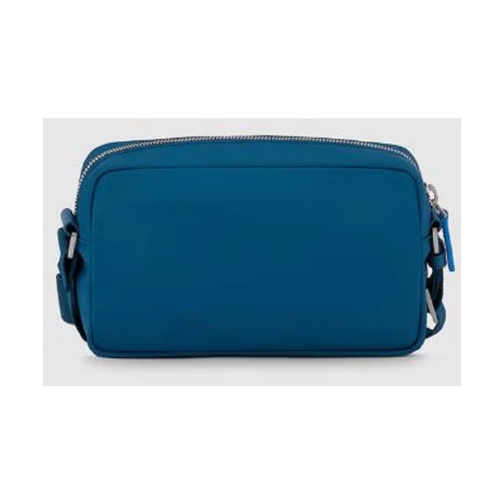 Piquadro Blauwe RFID-beschermde Kleine Schoudertas Blue Dames