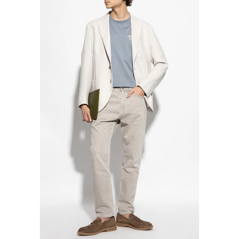 Eleventy Gestreept patroon blazer Beige Heren