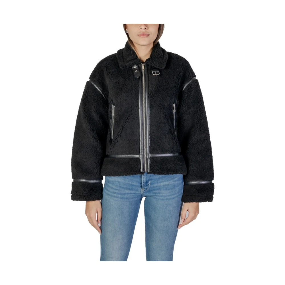 Only Zwarte Polyester Jas & Mantel Collectie Black Dames