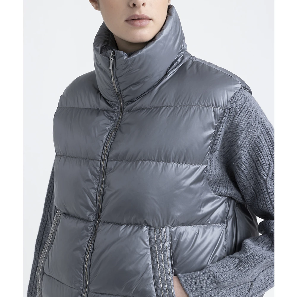 PESERICO Ganzendons en ultralichte nylonvest Gray Dames