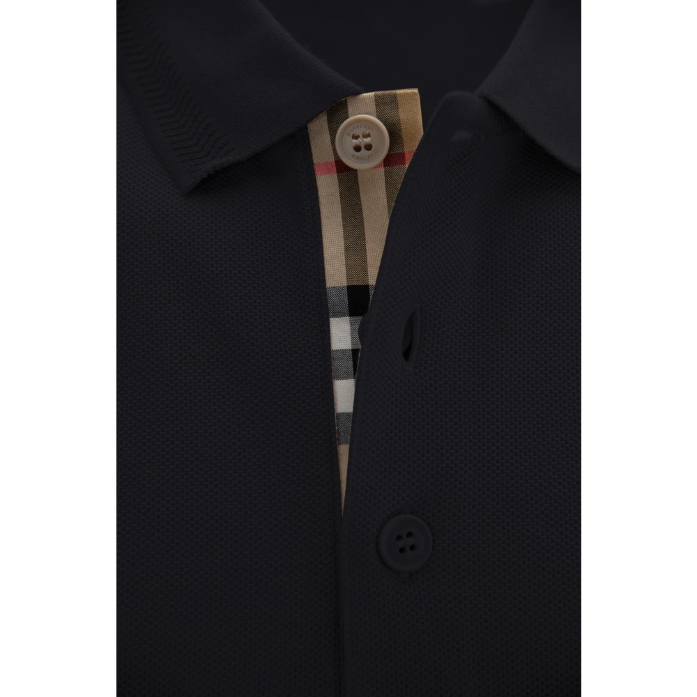 Burberry Klassieke korte mouw katoenen poloshirt Black Heren