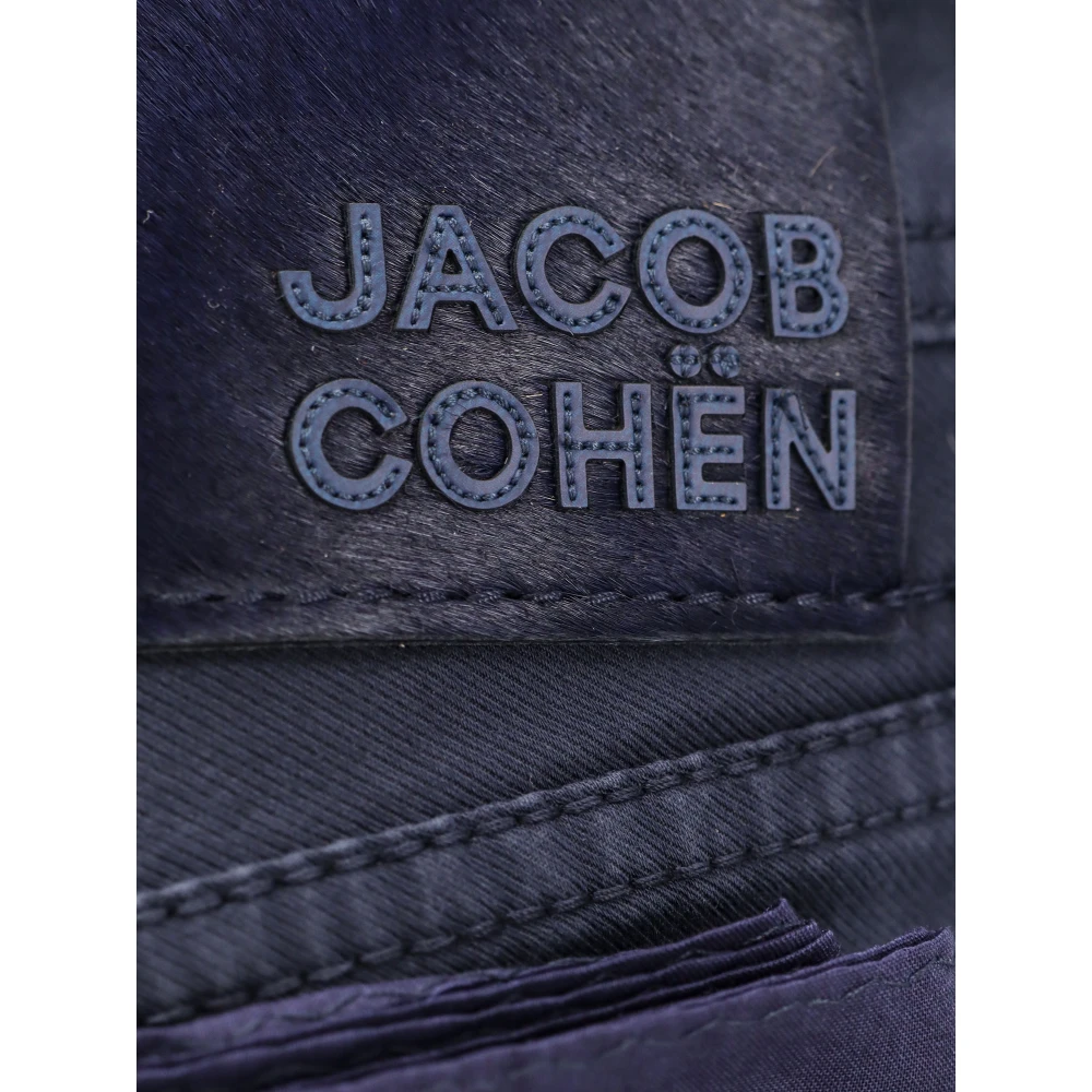 Jacob Cohën Katoenen Slim Fit Broek met Logo Patch Blue Heren