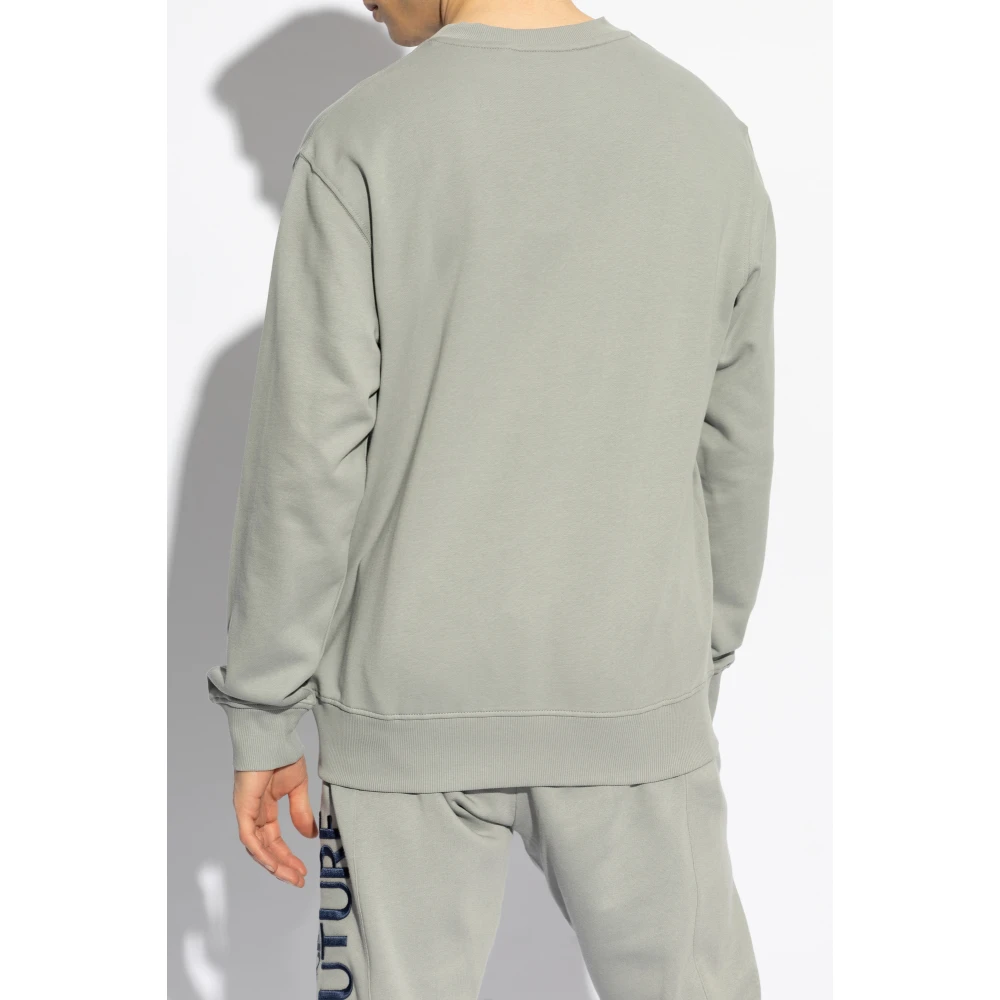 Versace Jeans Couture Sweatshirt met logopatch Gray Heren