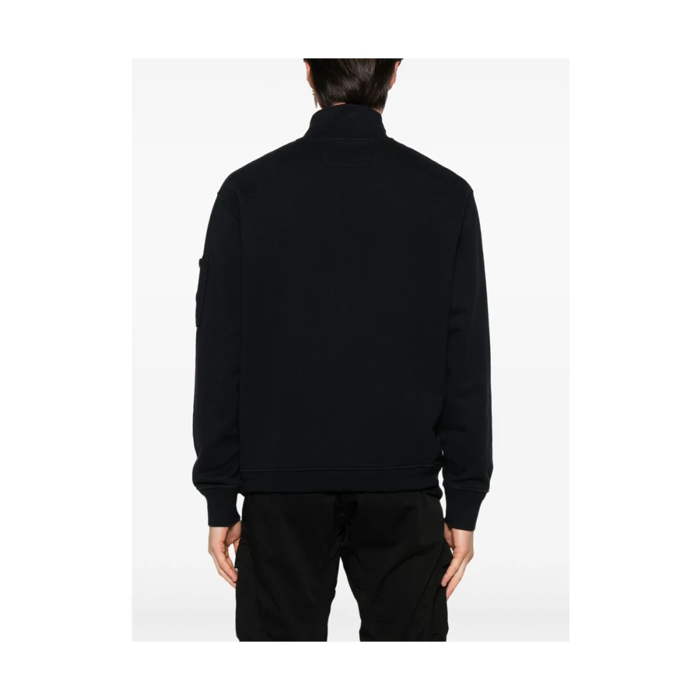 C.P. Company Navy Blauwe Zip Sweatshirt Hoge Hals Blue Heren