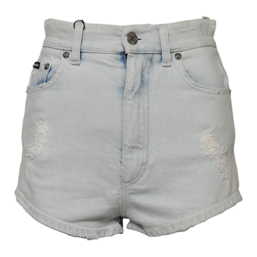 Dolce & Gabbana Blue High Waist Denim Shorts - Female - Denim Shorts - S - Shorts
