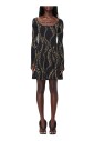 robe-mini-imprime-chaine-noire