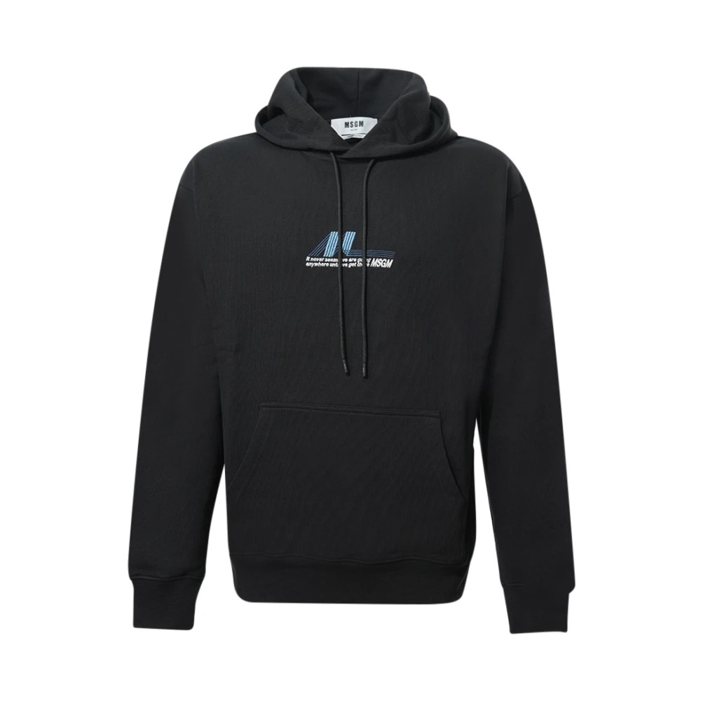 Msgm Mannelijk Zwart Hoodies & Sweatvesten Heren, M, Katoen, Sweaters
