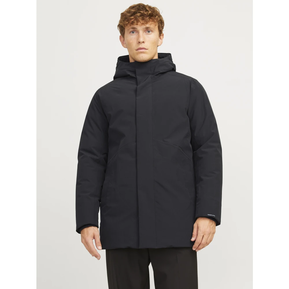 jack & jones Winter Parka Winddichte Hoodie Jas Black Heren
