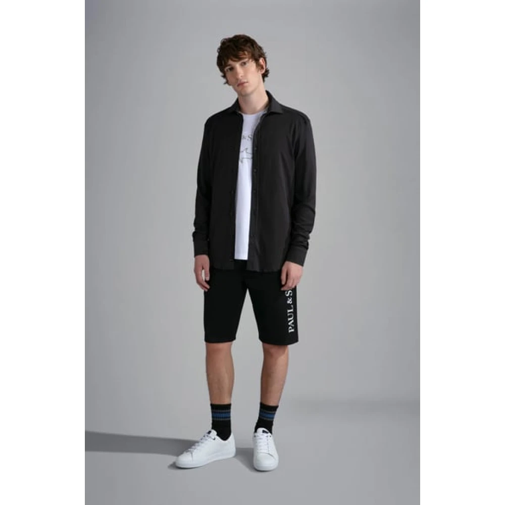 PAUL & SHARK Zwarte Katoenen Regular Fit Shorts Black Heren