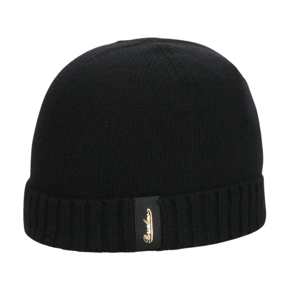 Borsalino Zachte Eco Cashmere Geribbelde Beanie Black Unisex
