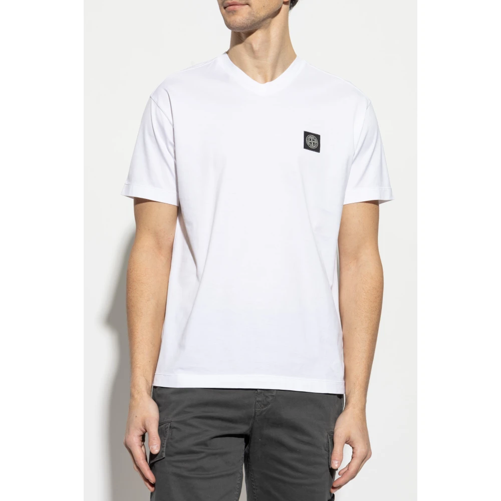 Stone Island T-shirt met logo White Heren