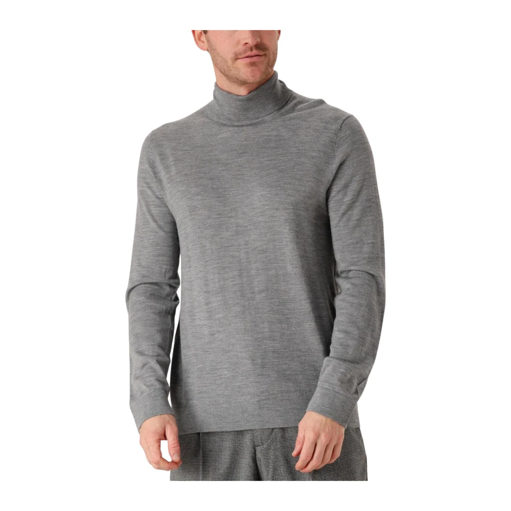 Selected Homme Merino Roll Neck Sweater Grijs Gray Heren