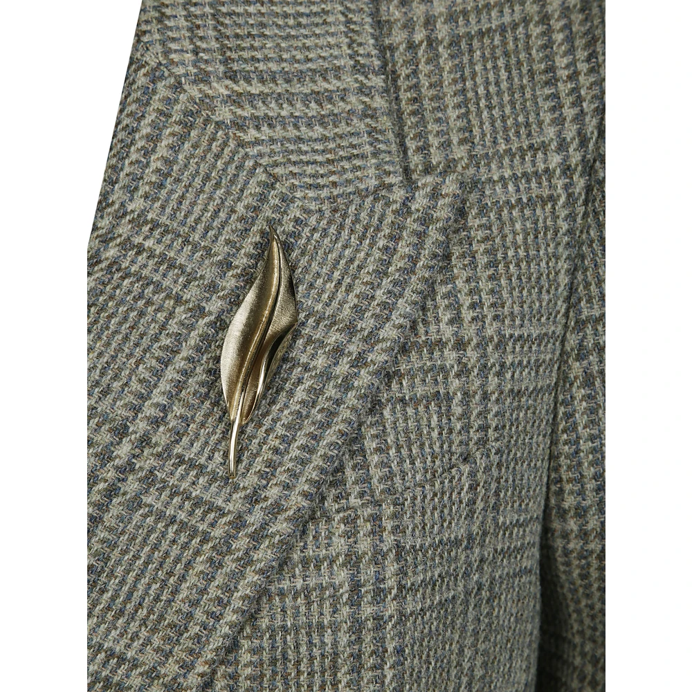 Golden Goose Double-breasted Shetland Blazer Gray Dames
