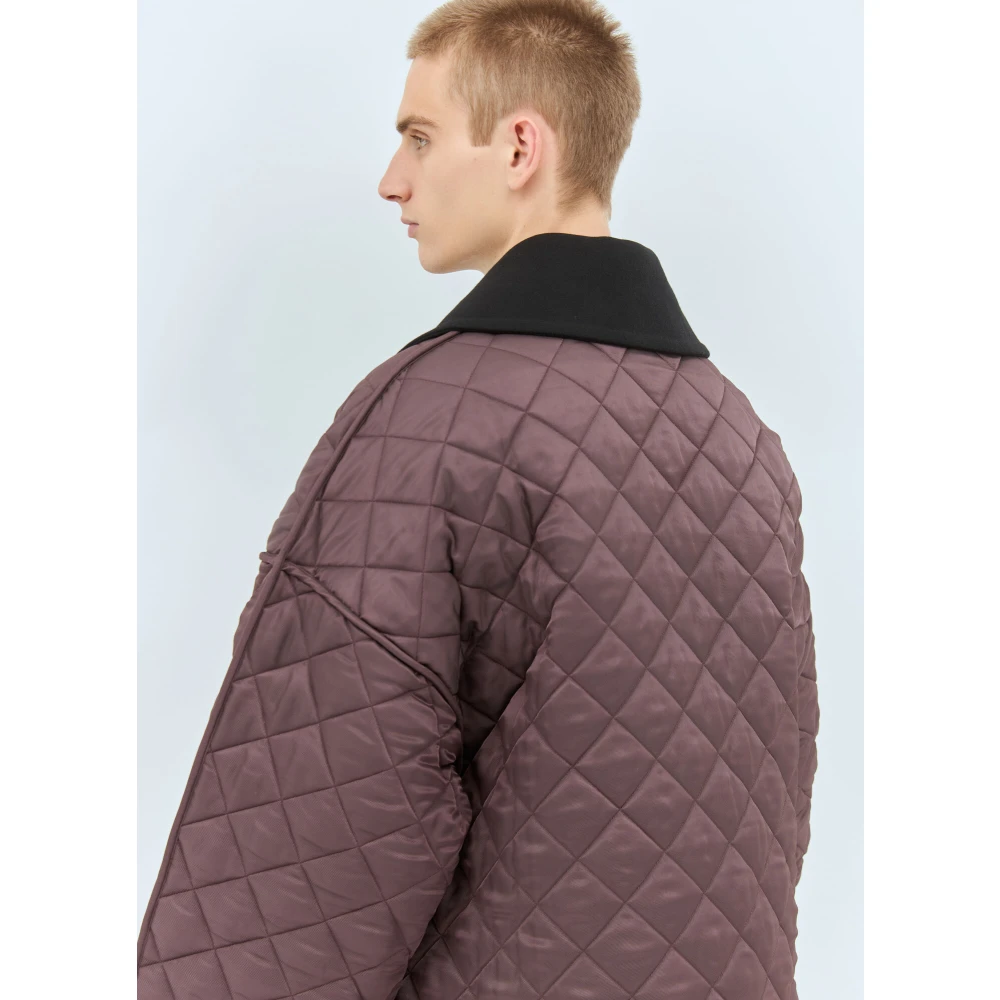 Jil Sander Gewatteerd jack met afneembare kraag Purple Heren