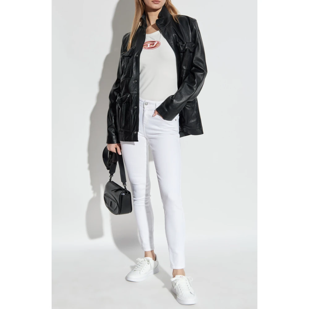 Diesel Jeans 2017 Slandy in super skinny stijl White Dames