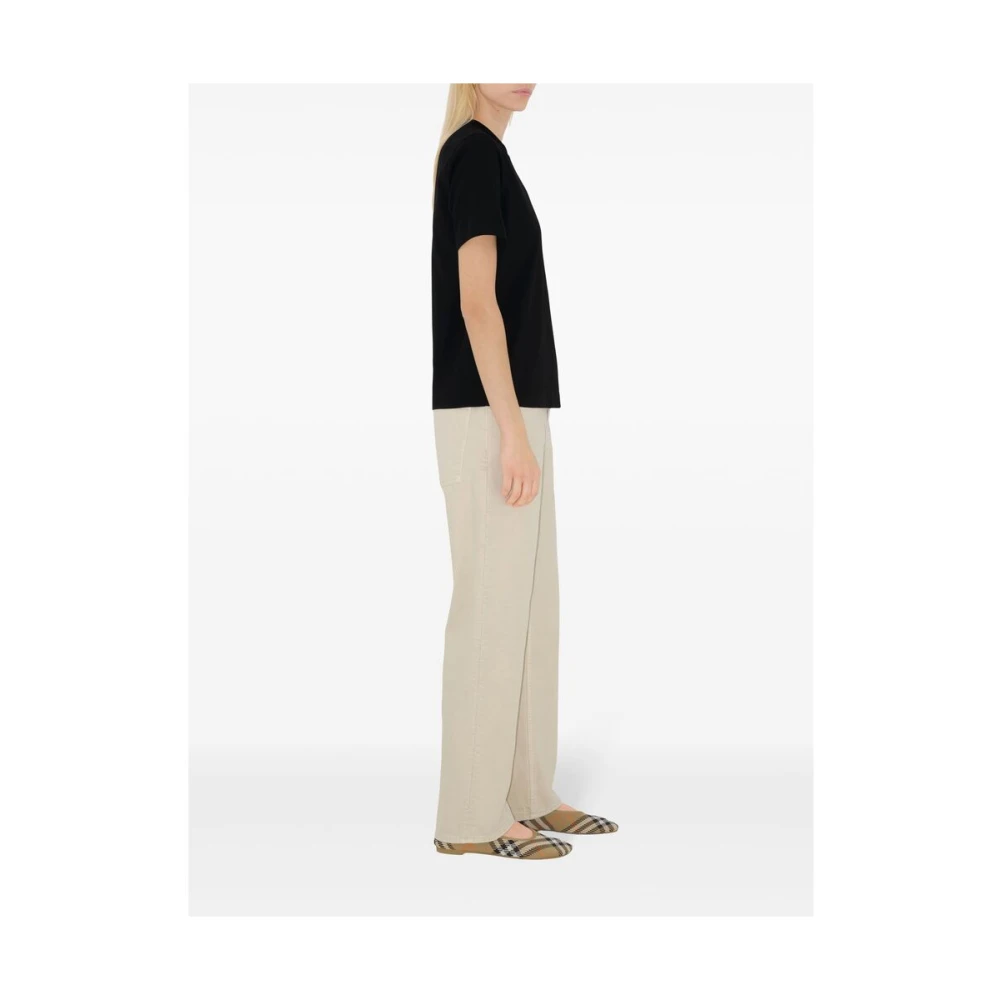 Burberry Zwart Jersey Crew Neck T-shirt Black Dames