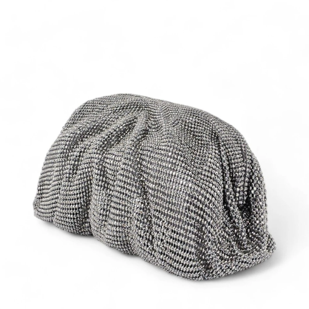 Mes Demoiselles Zilveren Mesh Clutch met Strass Gray Dames