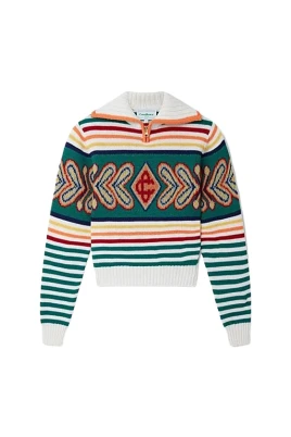 Zip Collar Wool Pullover