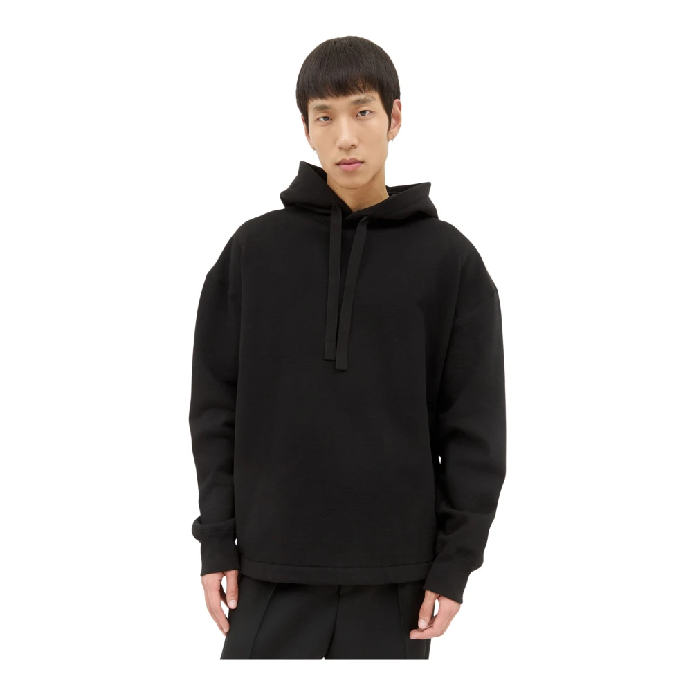 Jil Sander Katoenen Fleece Hoodie Black Heren