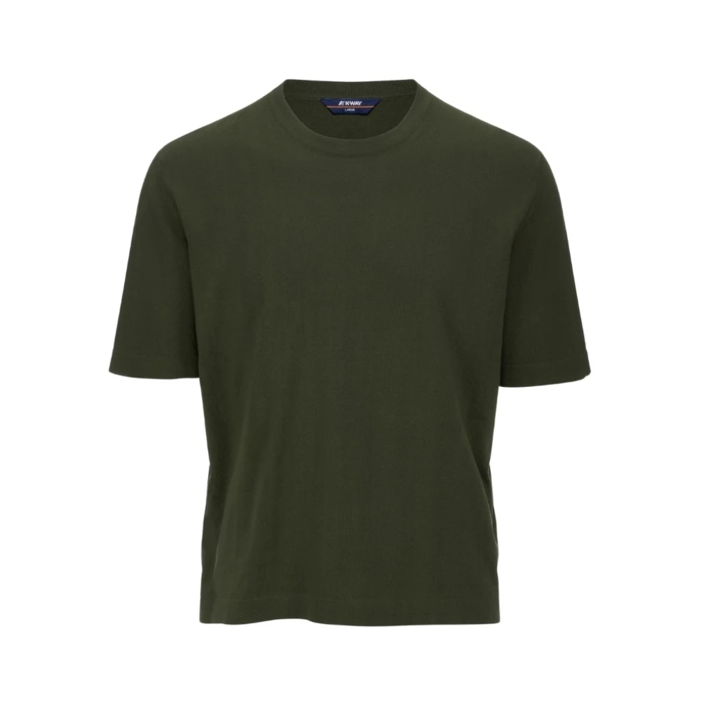 K-Way Men's Green T-Shirts, M, Short Sleeve Cotton T-Shirt