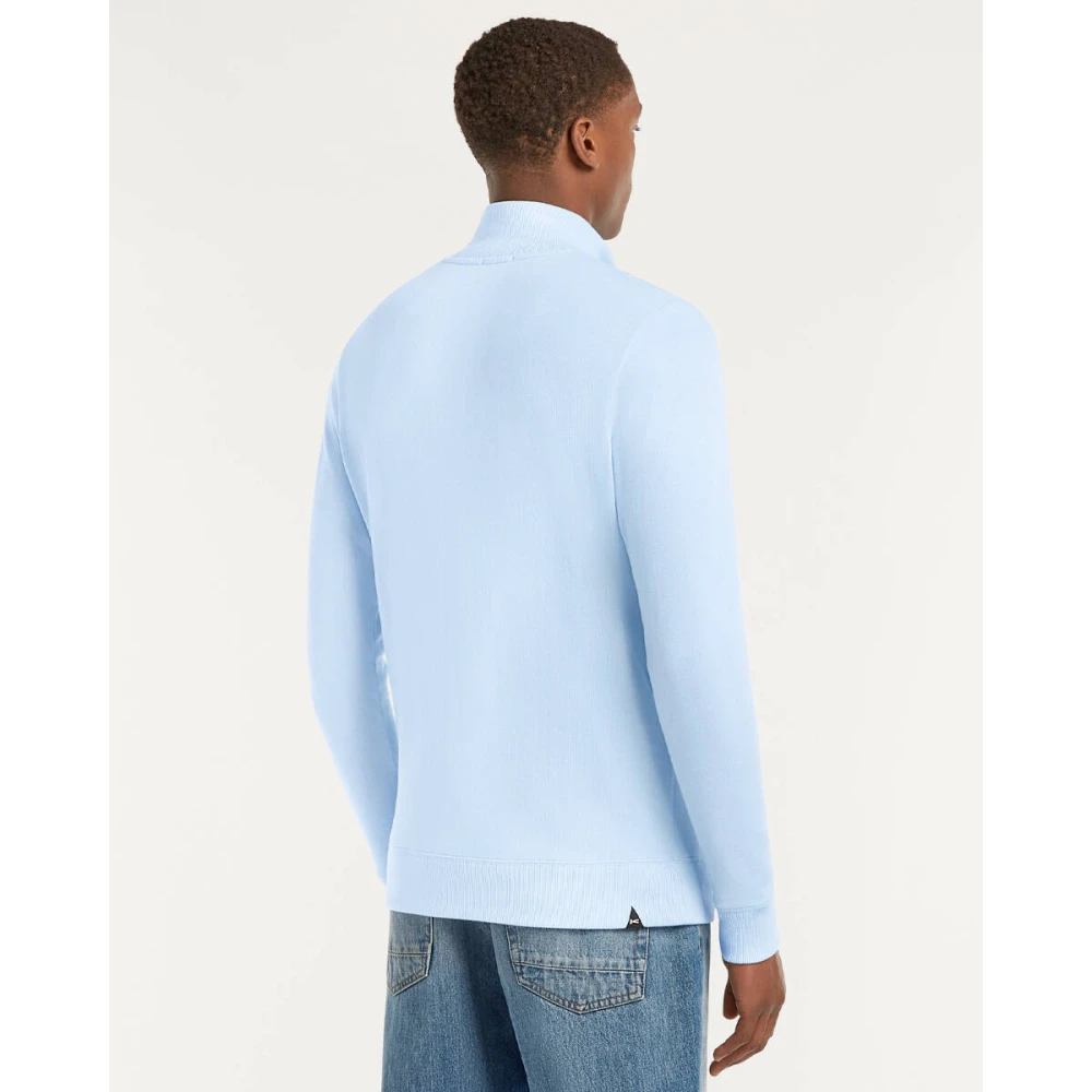 Denham The Jeanmaker Roger Half Zip Sweatshirt Blue Heren
