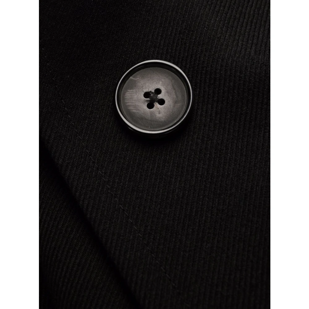 Maison Margiela Zwarte wollen overjas met iconische stiksels Black Dames