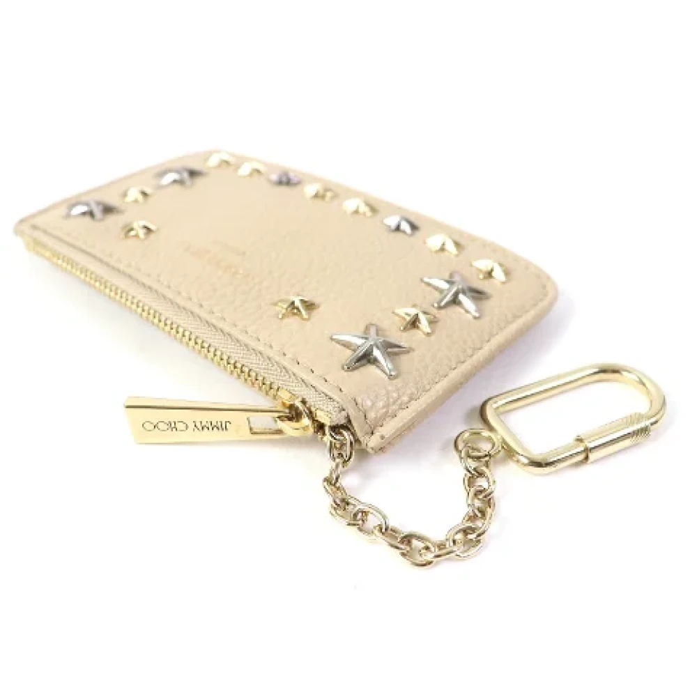 Jimmy Choo Pre-owned Leather wallets Beige Dames