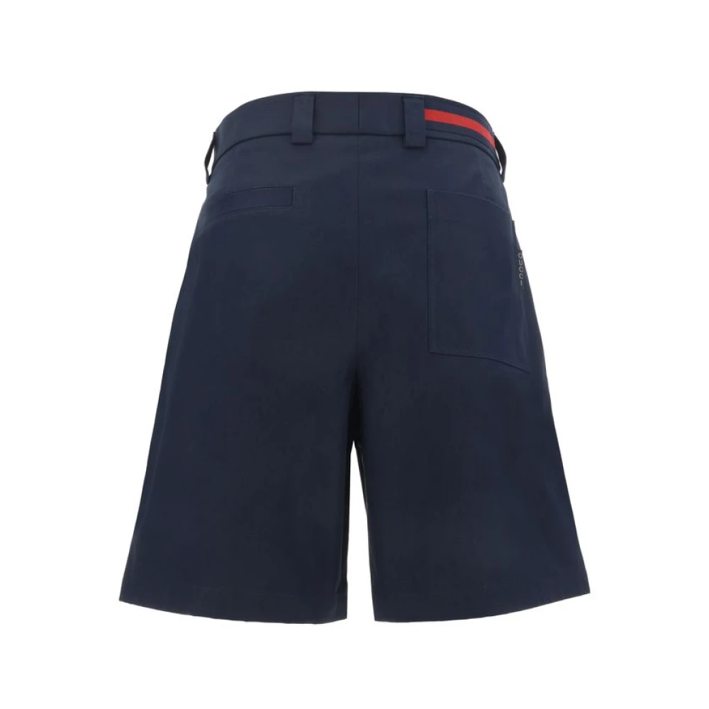 Gucci Katoenen Bermuda Shorts met Regular Fit Blue Heren