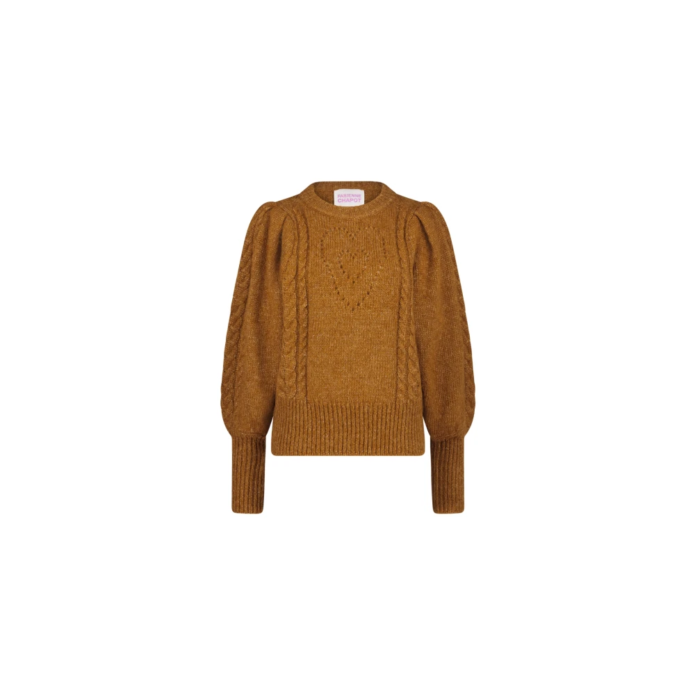 Fabienne Chapot Hart Detail Ballonmouw Pullover Brown Dames
