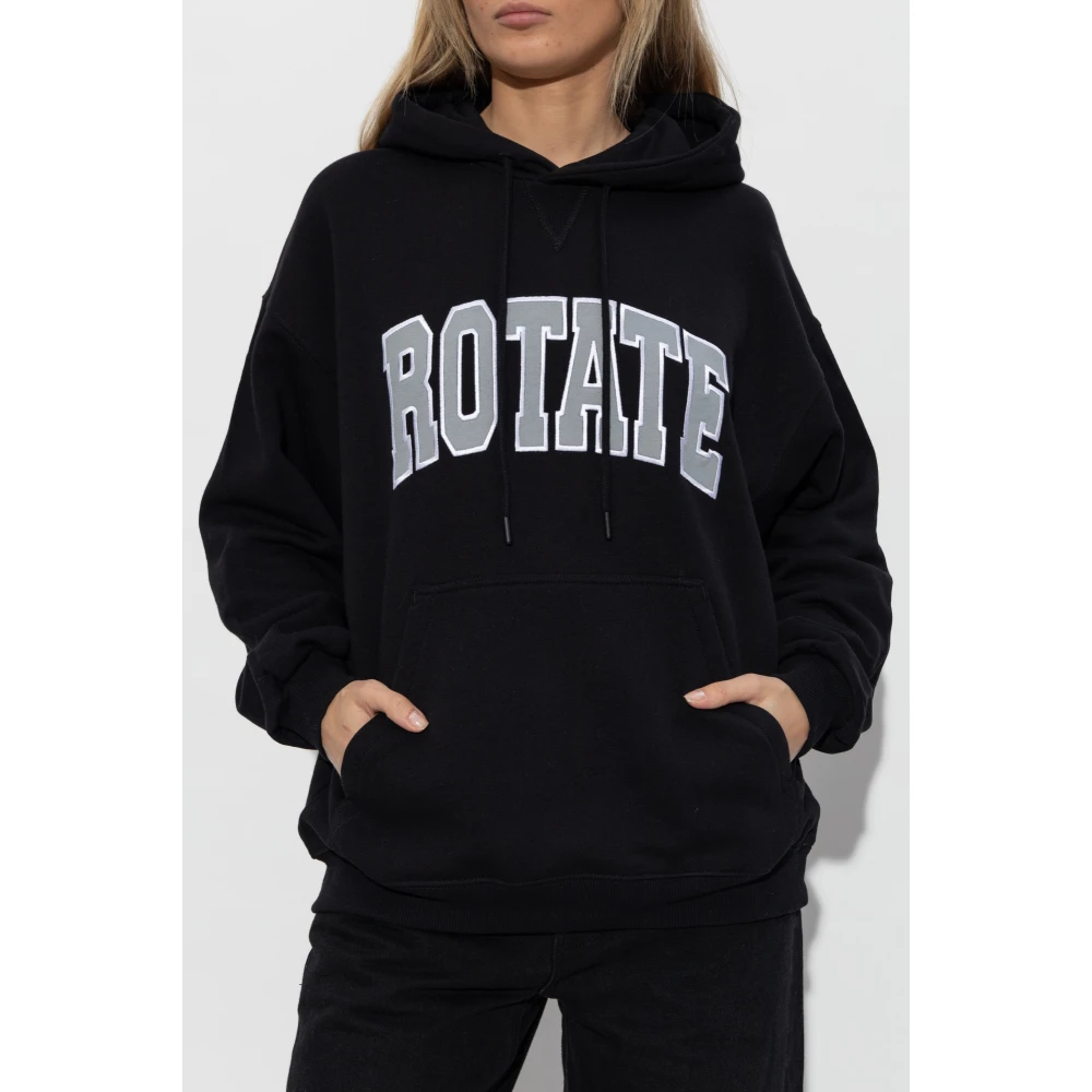 Rotate Birger Christensen Sweatshirt met logo Black Dames