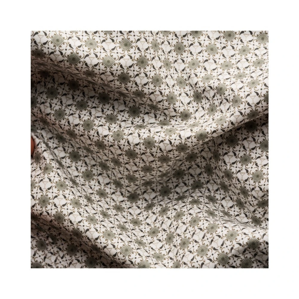 Eton Geometrische Handtekening Twill Shirt Print Beige Heren