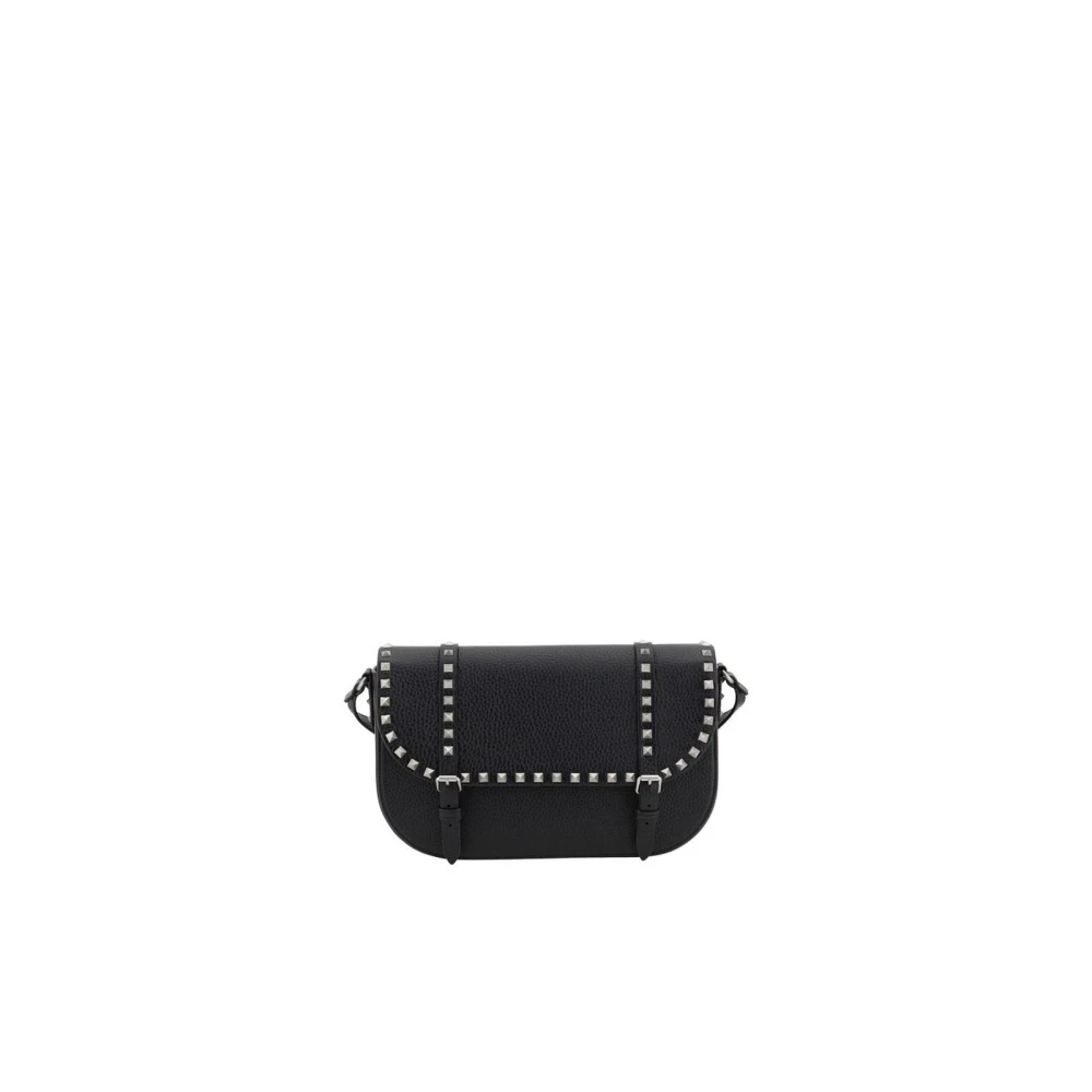 Valentino Garavani Black Leather Crossbody Bag - Image 3