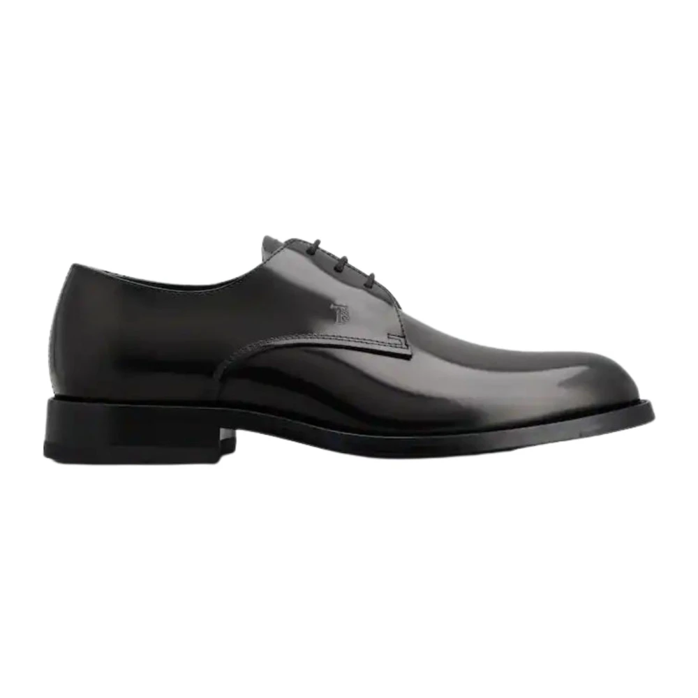 TOD'S Elegante leren platte schoenen voor heren Black Heren